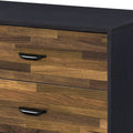 Walnut And Black 6 Drawer Dresser Walnut Black Bedroom Modern Particle Board