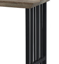 Antique Oak And Black Sofa Table With Double Pedestal Oak Primary Living Space Industrial Round Wood Metal Pedestal