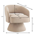Modern Swivel Barrel Chair, Upholstered Velvet Round Accent Chairs,360 Degree Comfy Swivel Chair With Open Backrest, Single Chair Armchair For Living Room Bedroom, Homerest,Taupe Beige Taupe Primary Living Space American Design,Contemporary,Luxury,Mid