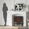 Homcom Modern Fireplace Mantel, Surround Mantels For Fireplace With Decorative Pattern Interior Width 29
