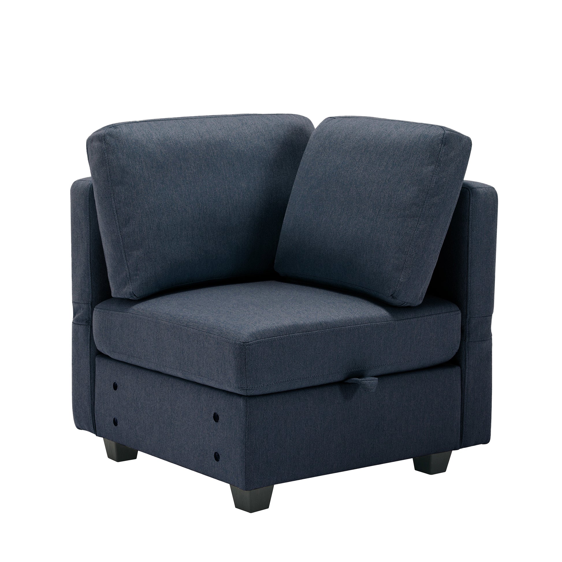 Modular Sectional Sofa U Shaped Sectional Couch With Ottoman, 7 Seat Modular Sofa With Chaise For Living Room, Adjustable Arms And Backs Blue Blue Polyester 4 Seat
