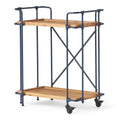 Eden Plummers Pipe Bar Cart Antique Black Wood Metal