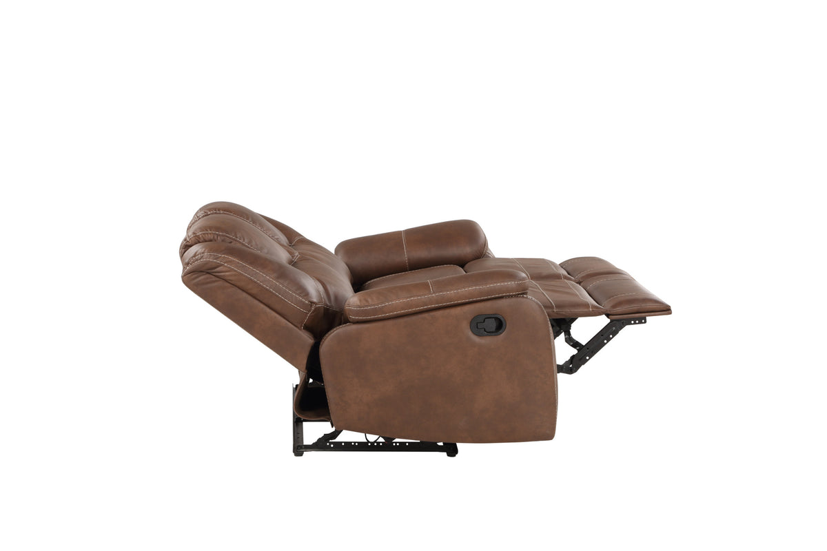Katrine 3 Piece Living Room Set Brown Dark Brown Fabric