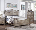 Formal Traditional Antique Silver 1Pc California King Size Bed Unique Design Headboard Footboard Bedframe Box Spring Required California King Antique Silver Wood Bedroom American Traditional,Classic,Contemporary,Luxury,Traditional Pine Bed Frame Plywood