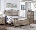 Formal Traditional Antique Silver 1Pc Queen Size Bed Unique Design Headboard Footboard Bedframe Box Spring Required Queen Antique Silver Wood Bedroom American Traditional,Classic,Contemporary,Luxury,Traditional Pine Bed Frame Plywood