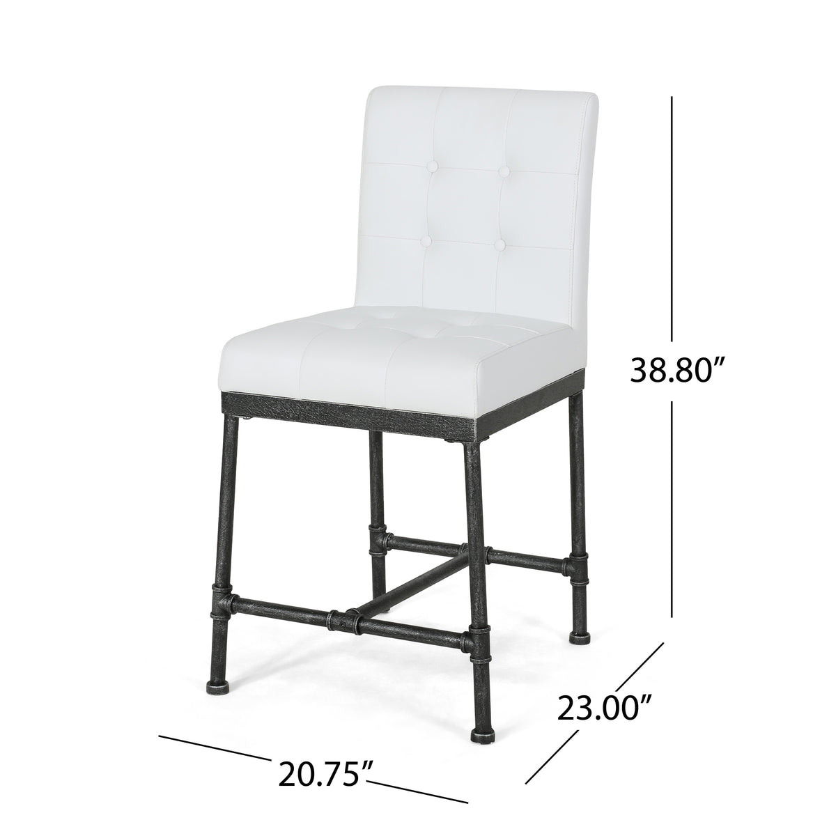 Counter Stool Set Of 2 White Wood