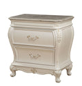 Pearl White 2 Drawer Nightstand With Queen Anne Legs White 2 Drawers Bedroom Rectangle Felt Lined Drawers White Solid Wood