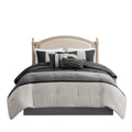 7 Piece Faux Suede Comforter Set Black King King Black Polyester