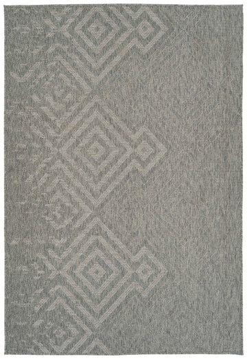 Modern, Transitional, Geometric, Southwestern, Textured High Low Cut & Loop 5'3" X 7'6" Rectangle Area Rug Multi Polypropylene
