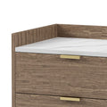 3 Pieces Bedroom Sets Queen Size Tufted Upholstered Platform Bed With Motion Activated Night Lights And Usb Charger, Modern Storage Nightstand And Dresser, Natural Queen Natural 3 Piece Set Wood