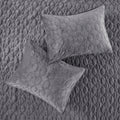 3 Piece Velvet Quilt Set Grey King Cal King King Grey Cotton