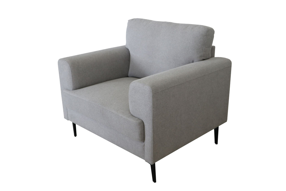 Light Grey Accent Chair With Metal Leg Light Grey Primary Living Space Wood Fabric