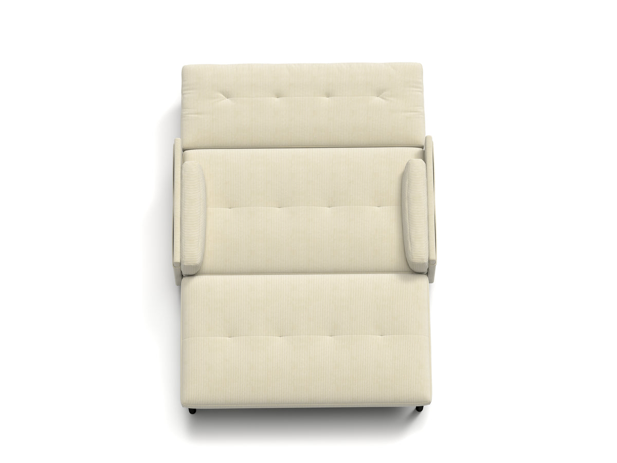 Ivory Corduroy Loveseat, Convertible Lounge Chair And Bed Ivory Velvet Metal Primary Living Space Medium Soft Loose Back Pillow Top Arms Foam Fabric Metal 2 Seat