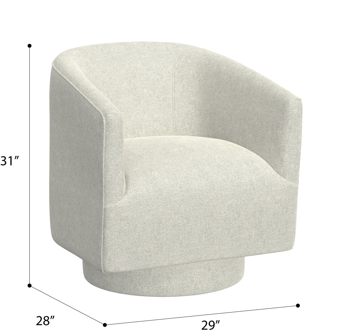 Bralin White Swivel Accent Chair White Foam Engineered Wood