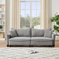 2345 Grey Corduroy Fabric, Sofa Can Be Converted Into A Sofa Bed With Two Throw Pillows, Suitable For Living Room And Other Scenes Gray Corduroy 3 Seat