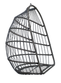Outdoor Egg Hanging Chair With Stand, Patio Wicker Swing Egg Chair Indoor Swinging Chair Outdoor Hammock Egg Chair Black Gray Rust Resistant Frame Mildew Resistant Cushion Garden & Outdoor Modern Polyester Pe Rattan Iron Waterproof Fabric