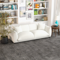 Emma Mid Century Modern Luxury Cream Boucle Sofa Cream,White Brown Wood Primary Living Space Mid Century Modern Foam Boucle,Solid Wood 3 Seat