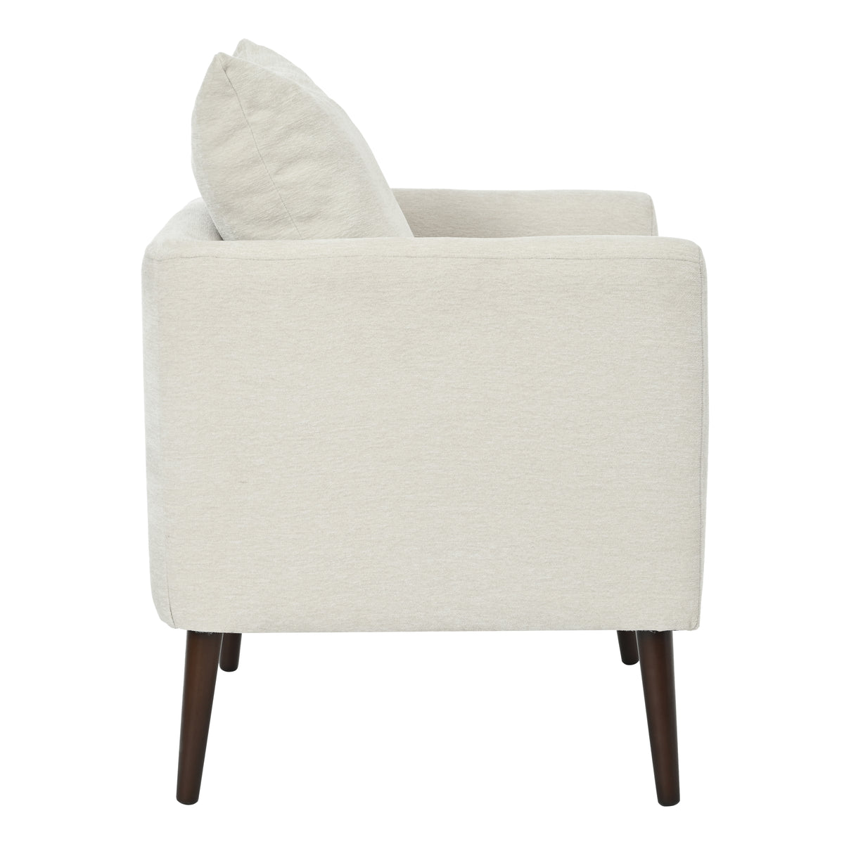 Barrel Chair, Chenille Accent Chair, Fabric Armchair Club Chair,Upholstered Arm Chair With Solid Wood Legs,Waist Pillow,Padded Single Chair For Living Room Bedroom Study Waiting Room,Beige Beige Light Brown Primary Living Space Modern Rubberwood Foam
