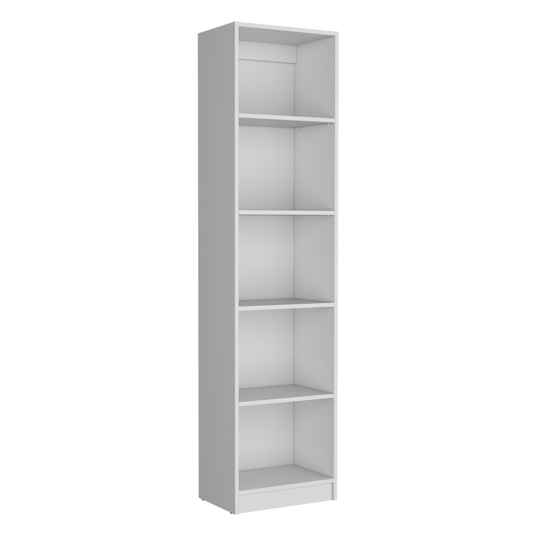White 5 Shelf Slim Bookcase 5 White White Standard Horizontal Primary Living Space Closed Back Wood Wood