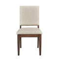 Modern Design Set Of 2 Side Chairs Fabric Upholstered Seat Back Brown Finish Wooden Dining Kitchen Furniture Brown Mix Dining Room Modern Side Chair Wood