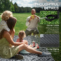 Outsunny Reversible Outdoor Rug, 9' X 18' Waterproof Plastic Straw Floor Mat, Portable Rv Camping Carpet With Carry Bag, Large Floor Mat For Backyard, Deck, Picnic, Beach, Black & Gray Geometric Multicolor Polypropylene