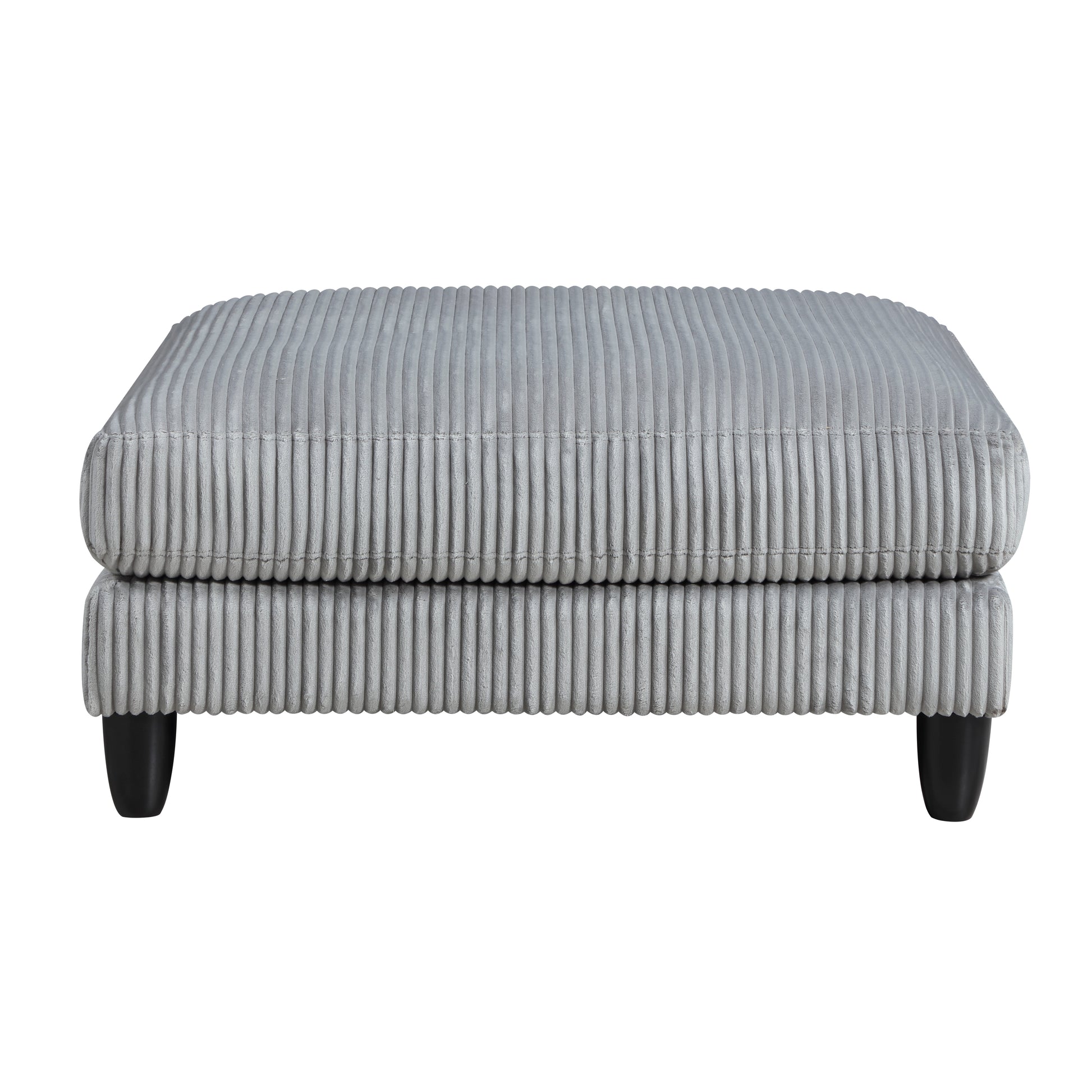 6Pc Modular Sectional Set Gray Corduroy Upholstery 3X Armless Chairs 2X Corner Seats 1X Ottoman Pillows Living Room Furniture Gray Corduroy Wood Primary Living Space Contemporary,Modern Modular