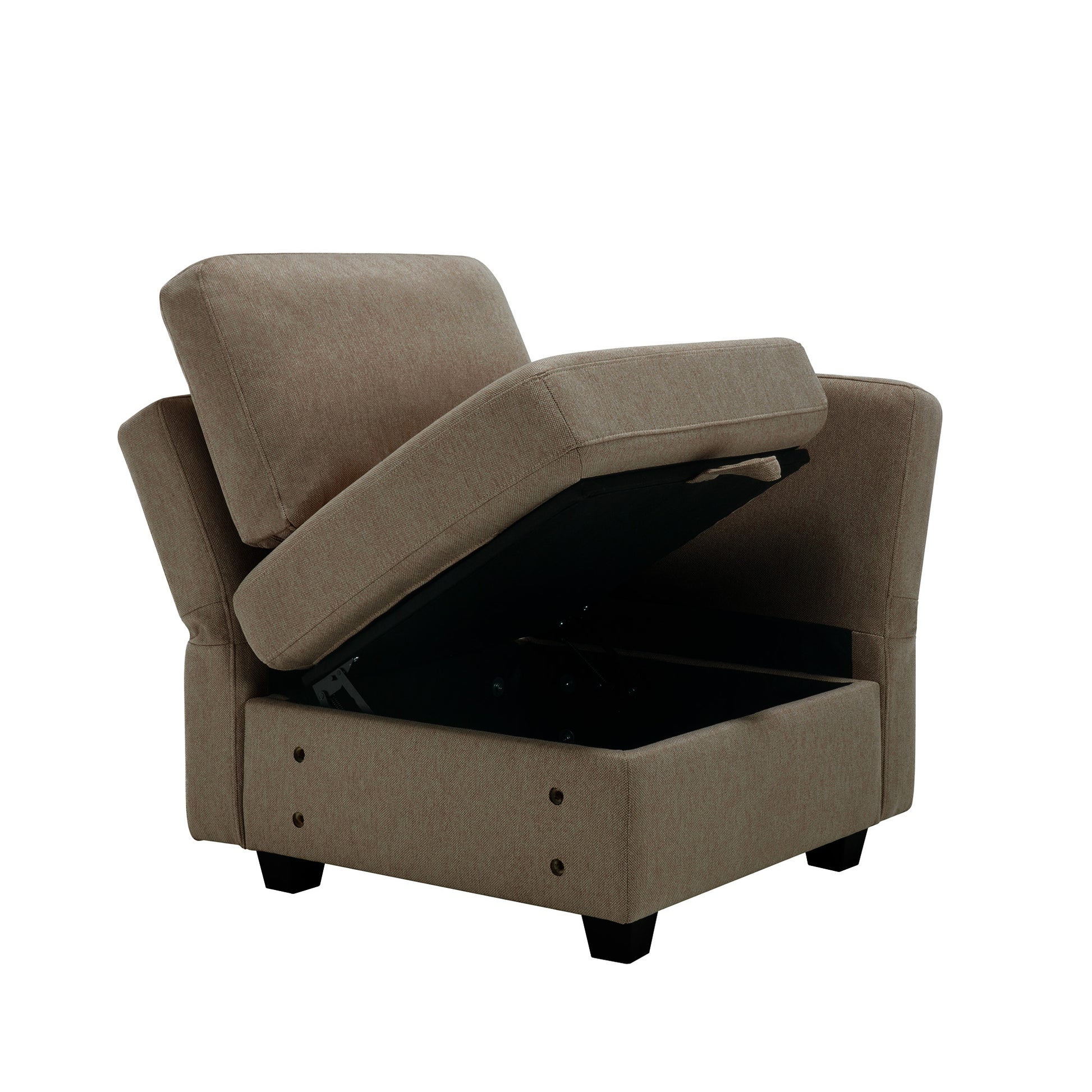 Fabric Modern Modular Sofa Couch With Storage Seats Modular Sectional Sofa 4 Seater Modular Couch For Living Room Brown Brown Polyester 4 Seat