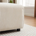 Multi Module Combination Style Sofa For Living Room, Bedroom And Other Lounge Spaces, Modern Minimalist Corduroy Combination Sofa With 2 Comfort Cushions With Usb & C Charging Ports,Beige,Two Sets Beige Foam Fabric 8 Seat