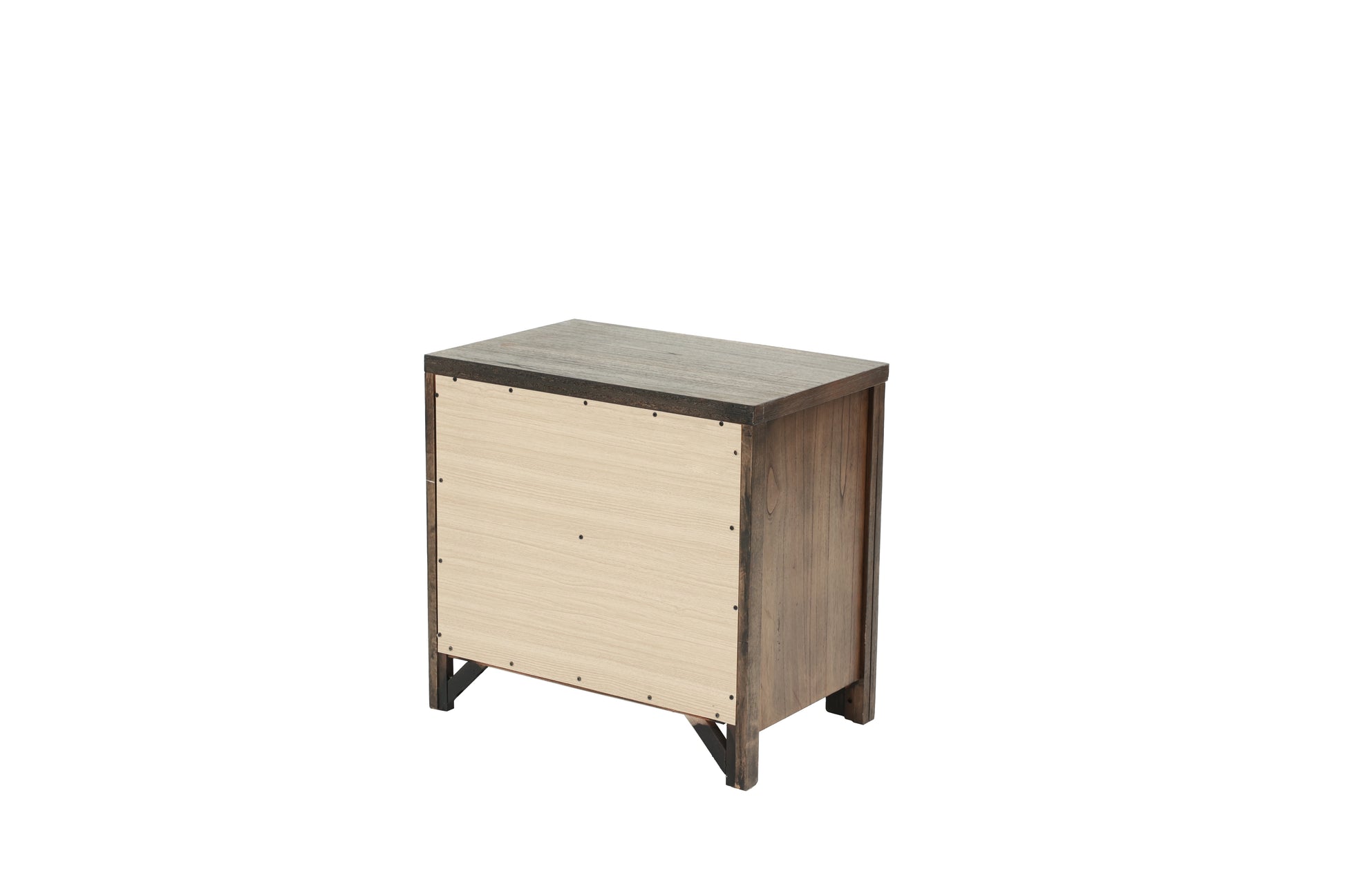 Oak Finish 1Pc Nightstand Wooden Bedside Table 2X Drawers Storage Bedroom Furniture Oak 2 Drawers Bedroom Bedside Cabinet Contemporary,Modern,Transitional Rubberwood Easy Assembly Oak Particle Board