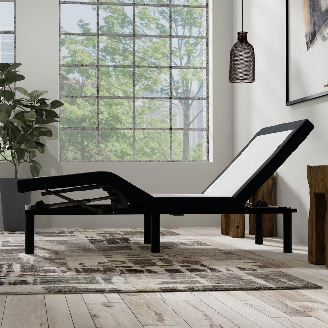 Model T2 Adjustable Base Twin Long: Pillow Tilt, Massage, Usb Ports Twin Xl White Charcoal Metal