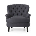 Club Chair Ottoman Grey Fabric