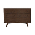 Caroline Mid Century Modern Solid Wood Dresser Brown Solid Wood
