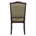 Dark Cherry Finish Dining Chairs Set Of 2 Upholstered Seat And Back Trim Wooden Furniture Side Chairs Set Cherry Dining Room Arm Chair Solid Back Wood
