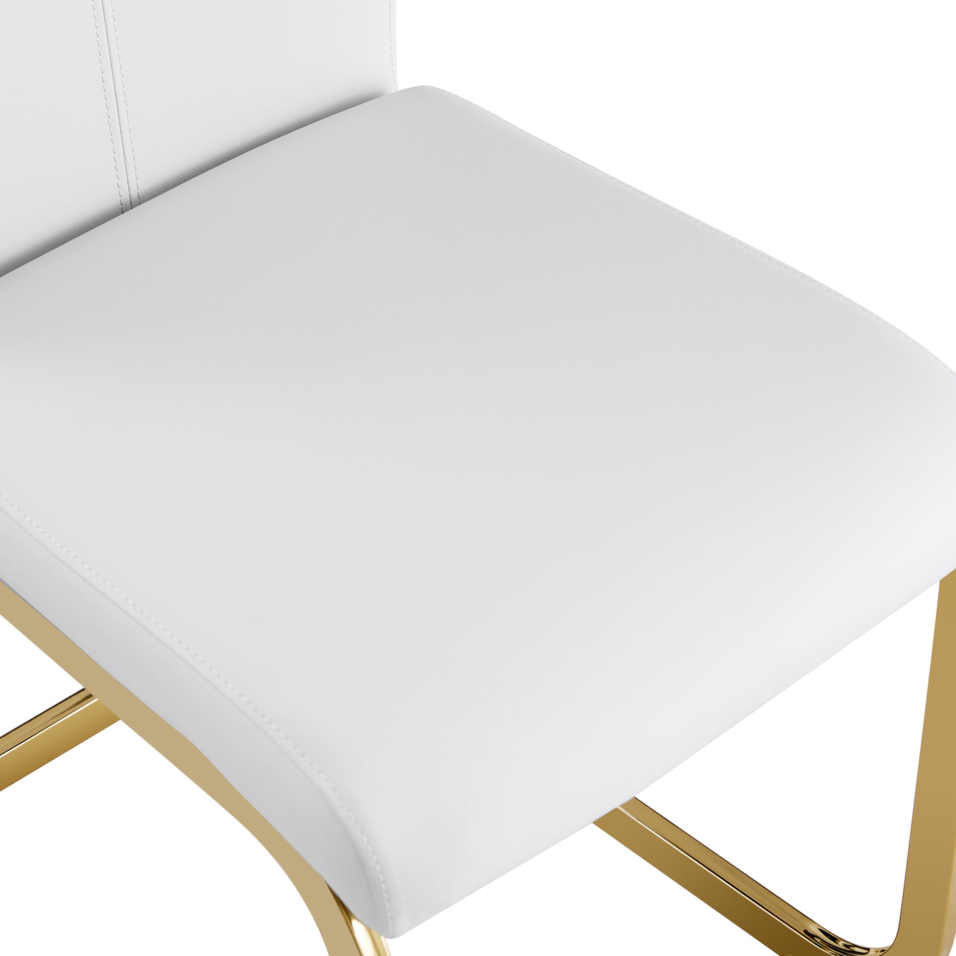Table And Chair Set, White Imitation Marble Texture Glass Tabletop, Black Mdf Table Legs, Stable And Beautiful. Modern Simple Dining Table, Comfortable Seating. White Black Seats 6 Mdf Glass
