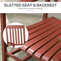 Outsunny Outdoor Rocking Chair Set Of 2, Patio Wooden Rocking Chair With Smooth Armrests, High Back For Garden, Balcony, Porch, Supports Up To 352 Lbs., Wine Red Red Fabric Metal
