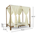 Kenzie Daybed Teak Wood Waterproof Fabric