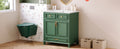30'' Bathroom Vanity With Resin Sink, Solid Wood Frame Bathroom Storage Cabinet With Soft Closing Doors, Retro Style, Green Same As Sw000118Aaf Green Bathroom Modern Solid Wood Mdf Resin
