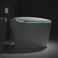 Unique Smart Toilet With Bidet Built In, Intelligent One Piece Toilet For Modern Bathroom, Auto Open Close Seat, Foot Sensor, Led Display,Night Light, Warm Water & Dryer,White White Bathroom