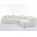 And Upgraded Extended Edition Modular Sofamodern Minimalist Style Sofa, Upholsteredfree Combination, Round Fiber Fabric, Anti Wrinkle Fabric,Dimension Exten, Creamy White Creamy White Polyester Primary Living Space Medium Soft Tight Back Modern Flared