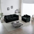 2 Seater Loveseat And Chair Set, 2 Piece Sofa & Chair Set, Loveseat And Accent Chair2 Piece Upholstered Chenille Sofa Living Room Couch Furniture 1 2 Seat ,Black Chenille Black Chenille 3 Seat