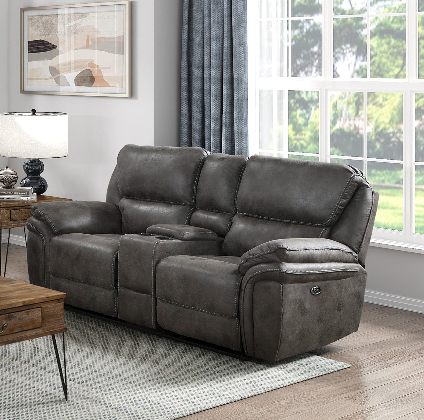 Plush Modern Living Room Sofa Set 3Pc Power Reclining Sofa Loveseat Chair Gray Microfiber Upholstery Usb Port Solid Wood Frame Furniture Gray Microfiber Wood Primary Living Space Modern Plywood,Solid Wood 6 Seat