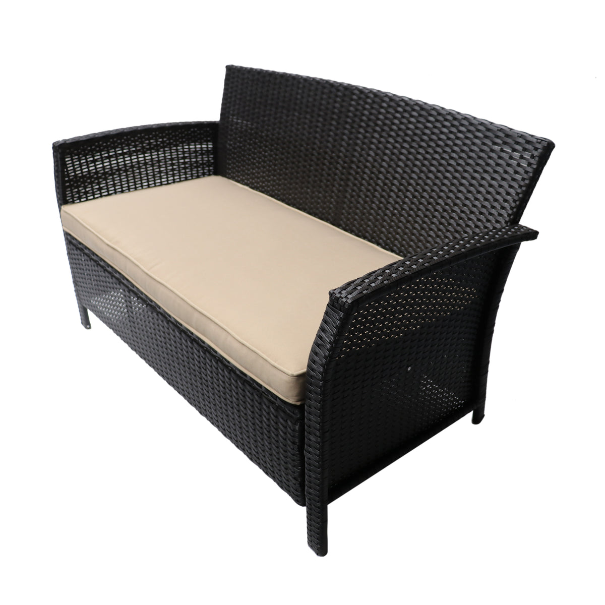 St Lucia Seat Brown Tan Pe Rattan Iron Waterproof Fabric