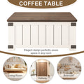 Farmhouse Lift Top Coffee Table With Storage, Wood Square Center Table With Charging Station&Usb Ports, Living Room Central Table 4 Grids Large Hidden Space, For Living Room, Bedroom, Home Office