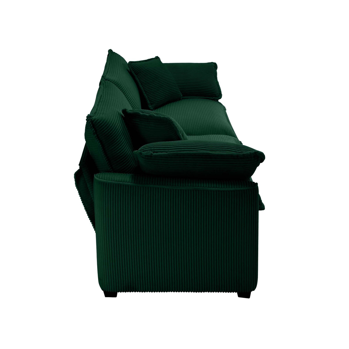 Modern Fabric Living Room Sofa Two Piece Set, Two 2 Seater Sofas With 8 Cushion Upholstery Large Deep Seat Recliner, Green Corduroy Fabric Green Corduroy 5 Seat
