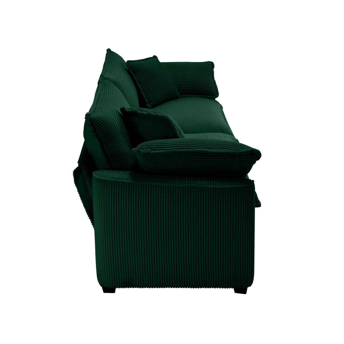 Modern Fabric Living Room Sofa Two Piece Set, Two 2 Seater Sofas With 8 Cushion Upholstery Large Deep Seat Recliner, Green Corduroy Fabric Green Corduroy 4 Seat