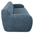 81.5'' Minimalist Curved Upholstered Sofa, 3 Seat Modular Casual Sofa For Living Room, Bedroom, And Apartments Dark Blue Polyester 3 Seat