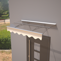 Da5934C Series Door Window Awning Canopy Made Of 0.137Inch Thick Crystal Solid Polycarbonate Sheet And Aluminum Alloy With Valance In Size Of 59