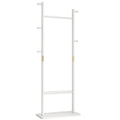 Coat Racks Solid Wood Hanger 23.6* 11*64.1In Solid Environmental Protection Easy To Assemble Beautiful Can Be Placed In The Bedroom Entrance Living Room White White White American Design,Art