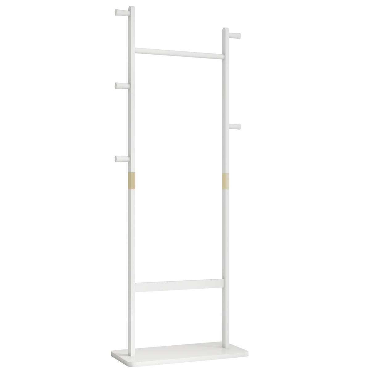 Coat Racks Solid Wood Hanger 23.6* 11*64.1In Solid Environmental Protection Easy To Assemble Beautiful Can Be Placed In The Bedroom Entrance Living Room White White White American Design,Art