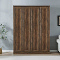 Queen Size Half Self Close And Open Murphy Bed Cabinet Space Saving Bed Perfect For Guest Room, For Bed Room, Guest Room, Home Office, Brown Box Spring Not Required Queen Brown Wood Brown Pine Murphy Pine